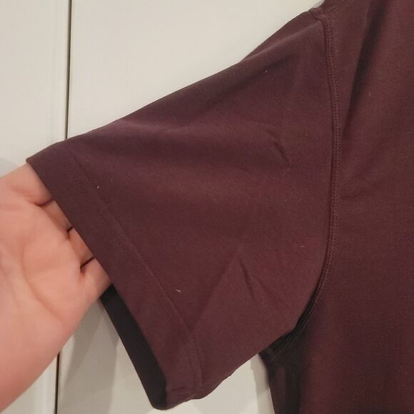 BYLT Premium Basics Drop Cut Lux Shirt - Men's Maroon Short Sleeve Tee - Picture 2 of 6